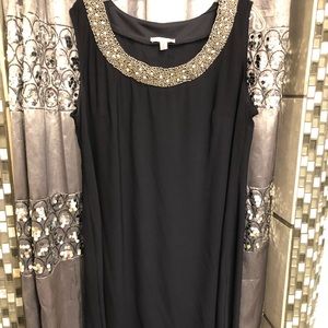 CB Dress Barn navy blue sheath dress 16